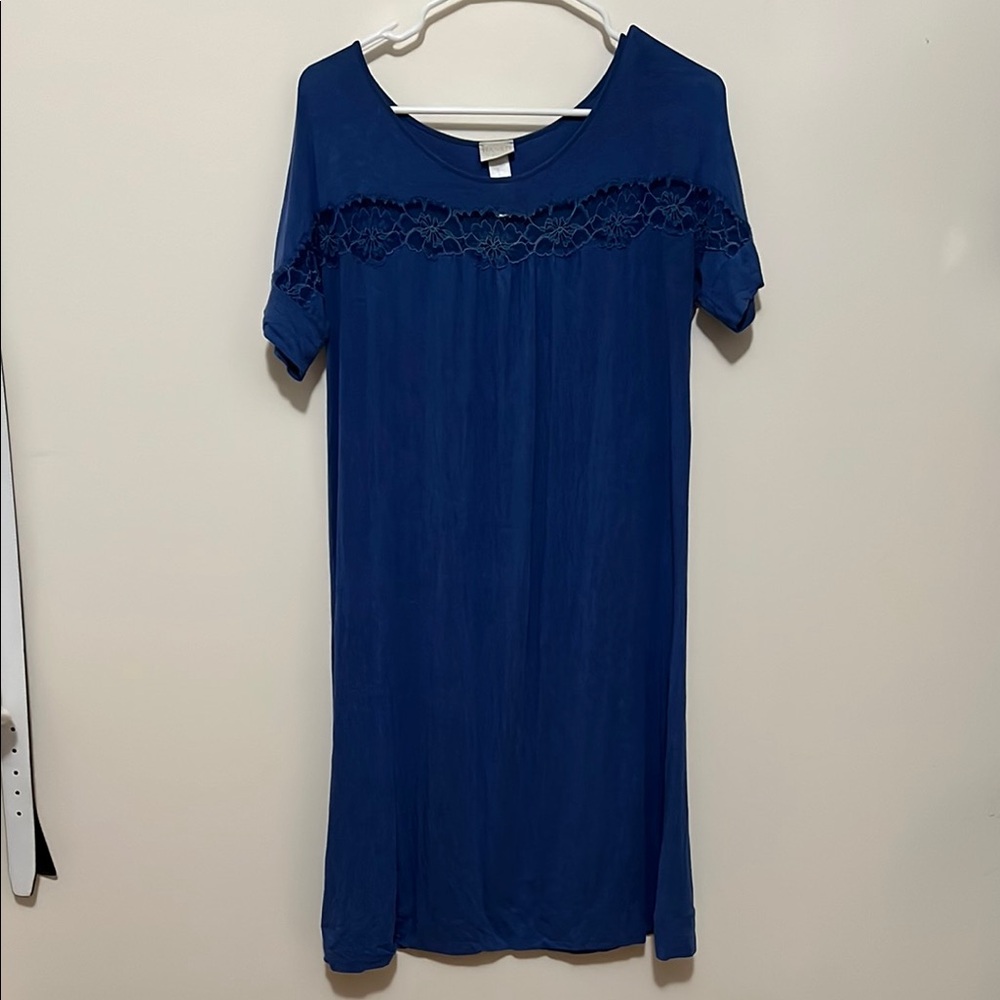 Hanro Blue Lace Detail Nightgown